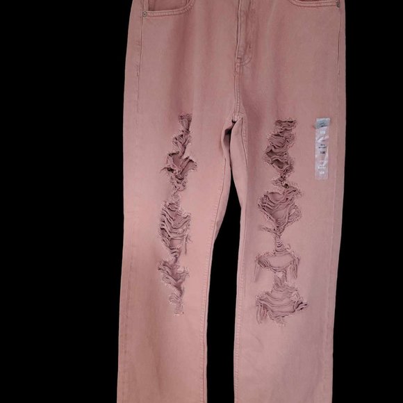 Aeropostale Size 10R 90's Baggy Mauve Jeans Holes Destroyed NEW with TAGS - Picture 3 of 7